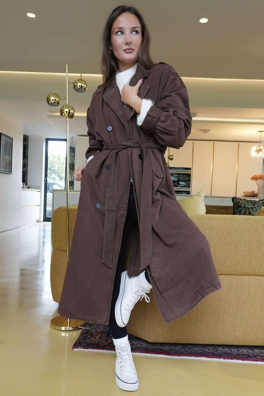 Mercer Soft Twill Trench Mahogany /20 =